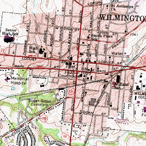 Topographic Map of Murphy Theatre, OH