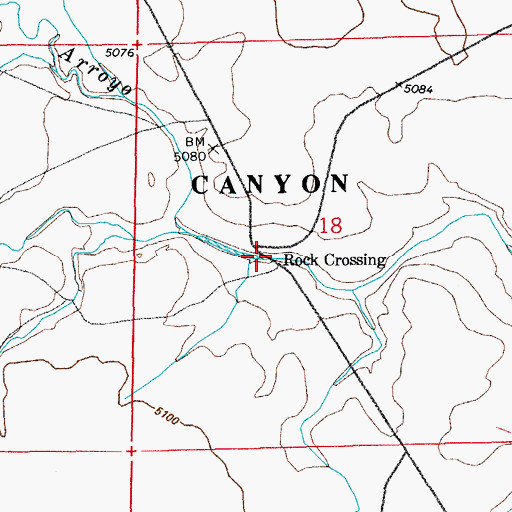Topographic Map of Rock Crossing, CO