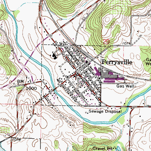 Topographic Map of First Presbyterian Church, OH