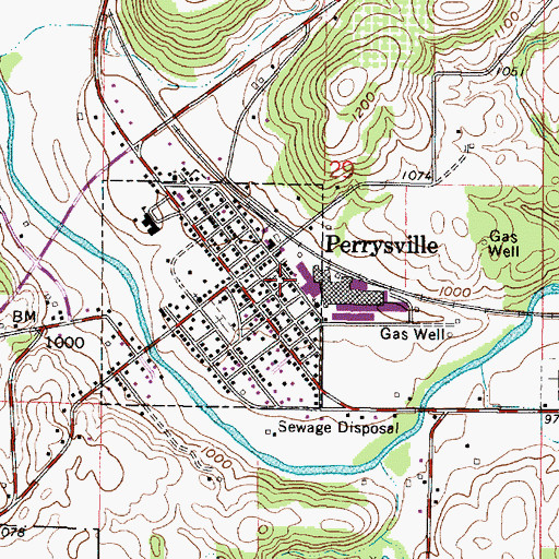 Topographic Map of Saint Johns Lutheran Church, OH