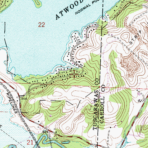 Topographic Map of Glens Cottage Area, OH