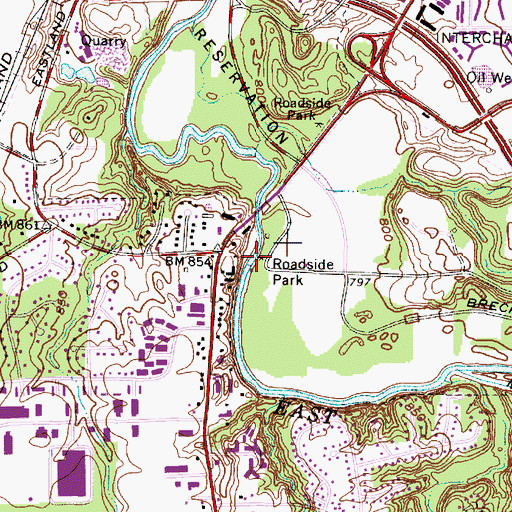 Topographic Map of Bonnie Park Picnic Area, OH