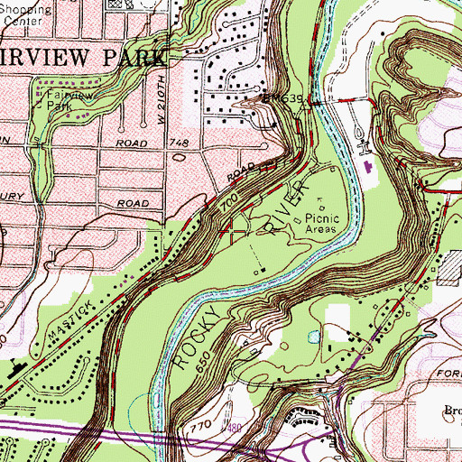 Topographic Map of Cottonwood Picnic Area, OH