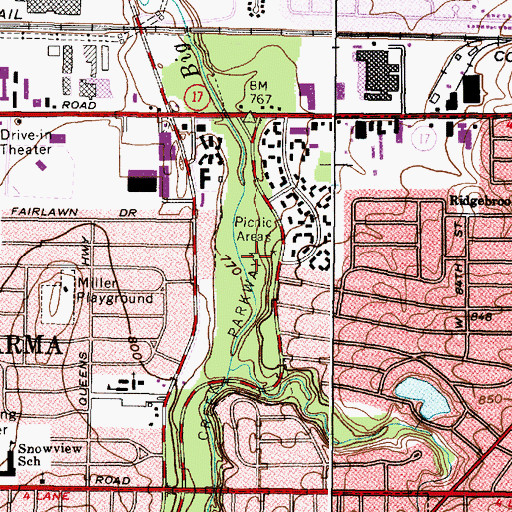 Topographic Map of Fern Hill Picnic Area, OH