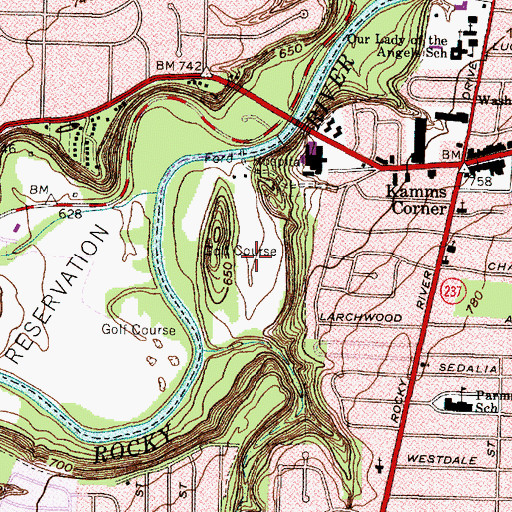 Topographic Map of Little Met Golf Course, OH