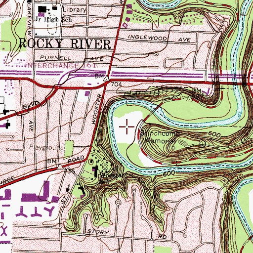 Topographic Map of Memorial Field, OH