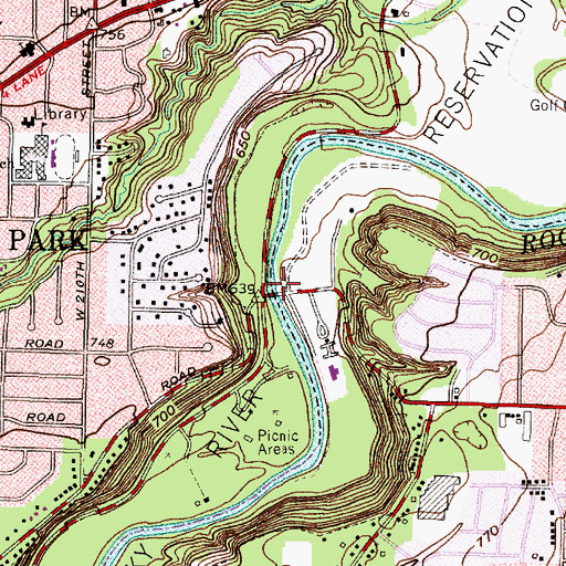 Topographic Map of North Mastick Picnic Area, OH