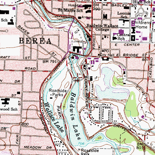 Topographic Map of North Quarry Picnic Area, OH