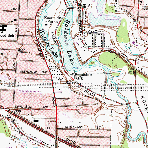Topographic Map of South Quarry Picnic Area, OH