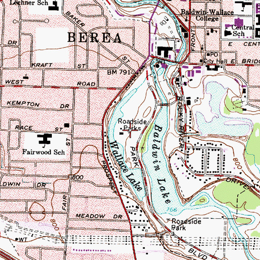 Topographic Map of Wallace Lake Picnic Area, OH