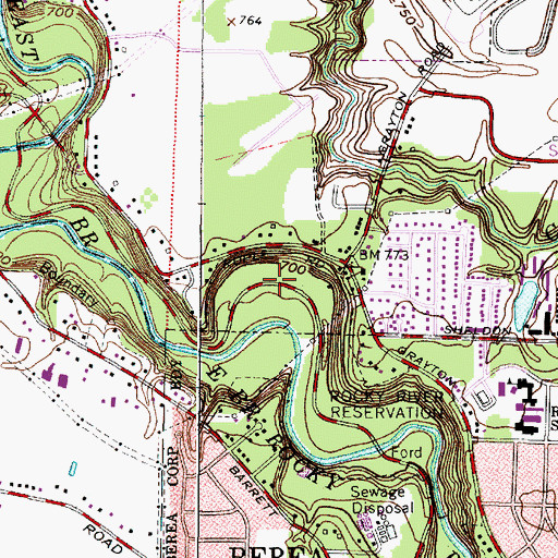 Topographic Map of Willow Bend Picnic Area, OH