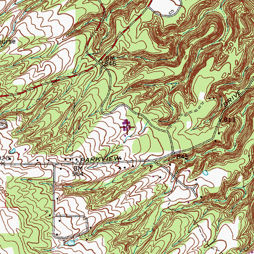 Topographic Map of Brecksville Stables, OH