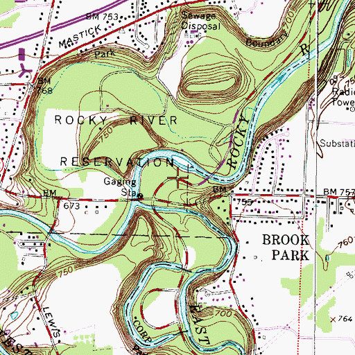 Topographic Map of Cedar Point Picnic Area, OH