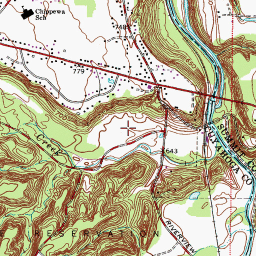 Topographic Map of Chippewa Ford Field, OH
