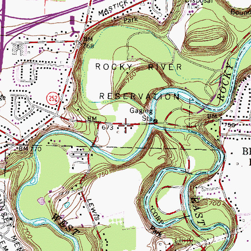 Topographic Map of Frostville Museum, OH