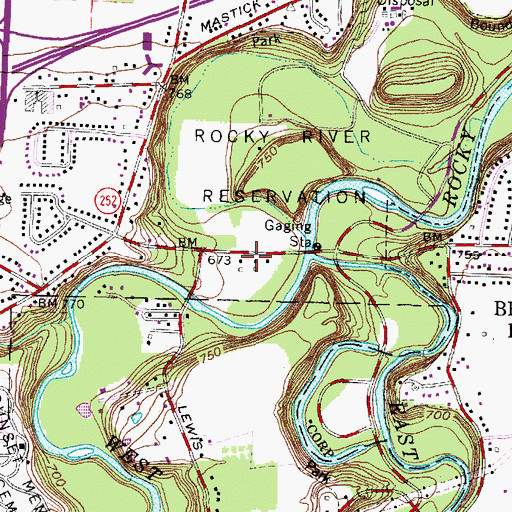 Topographic Map of Frostville Museum, OH