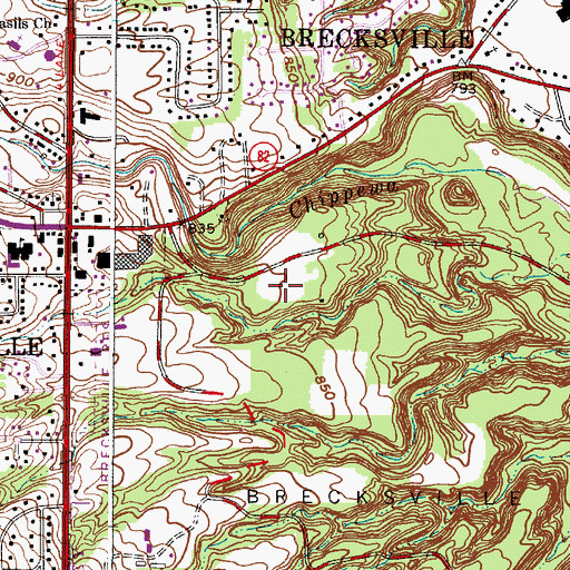 Topographic Map of Harriet Keeler Memorial Woods, OH
