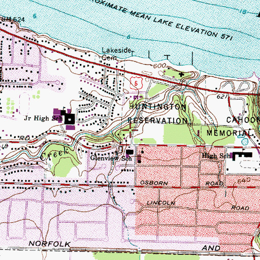 Topographic Map of Lake Erie Nature and Science Center, OH