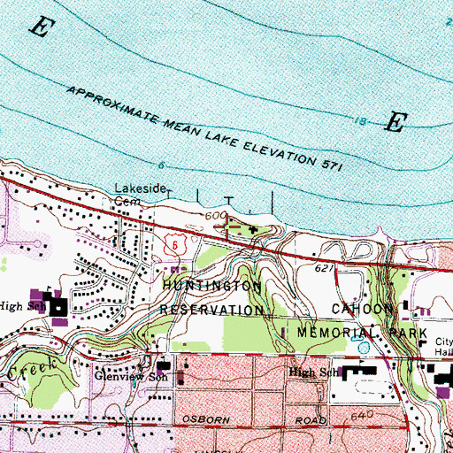Topographic Map of Lake Picnic Area, OH