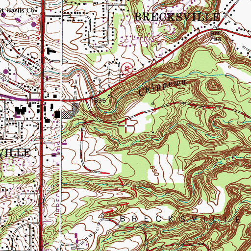 Topographic Map of Meadows Picnic Area, OH