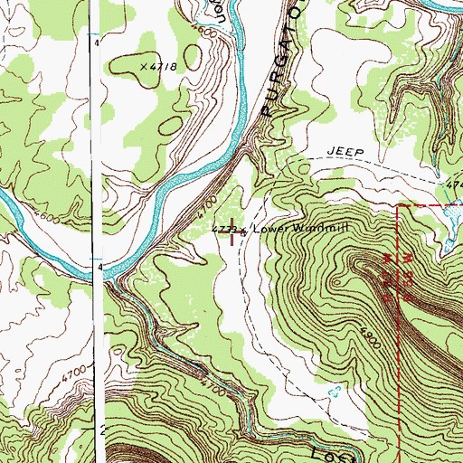 Topographic Map of Lower Windmill, CO