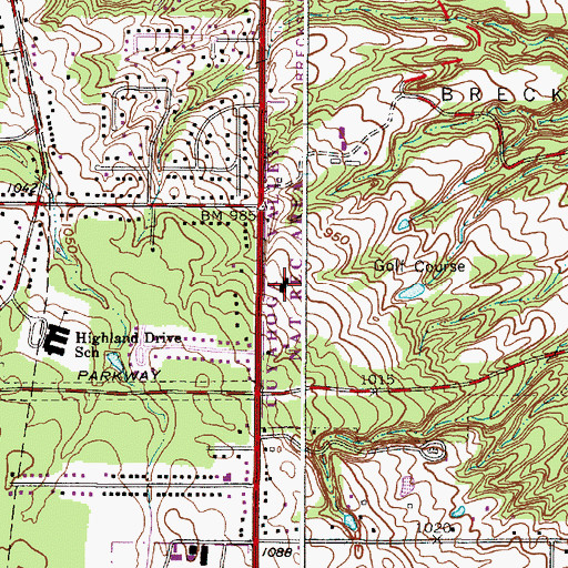 Topographic Map of Squire Rich Historical Museum, OH