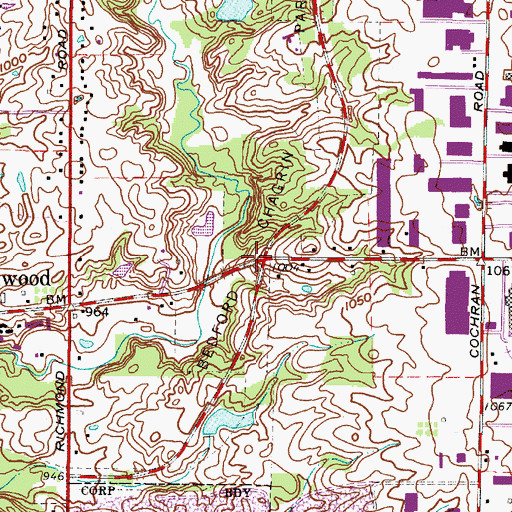 Topographic Map of Hawthorn Ridge Picnic Area, OH