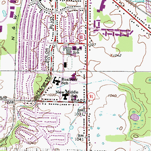 Topographic Map of Orchard Middle School, OH