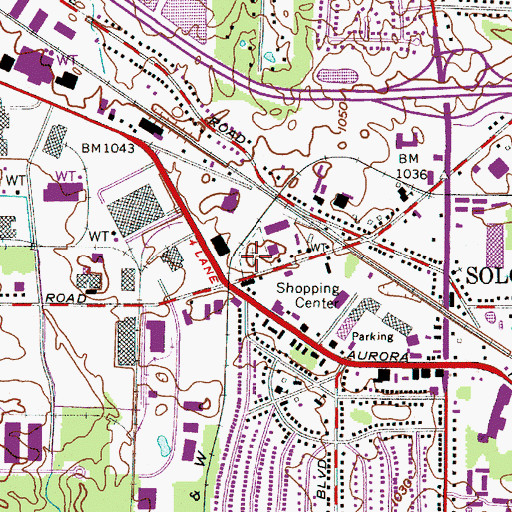 Topographic Map of Roselawn Cemetery, OH
