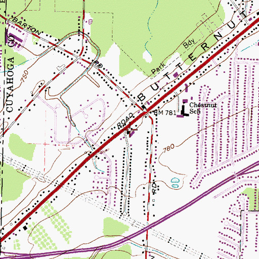 Topographic Map of Christ the King Church, OH