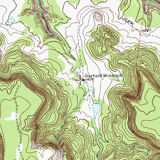 Topographic Map of Garfield Windmill, CO