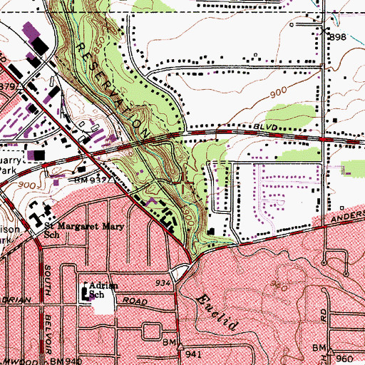 Topographic Map of Quarry Picnic Area, OH