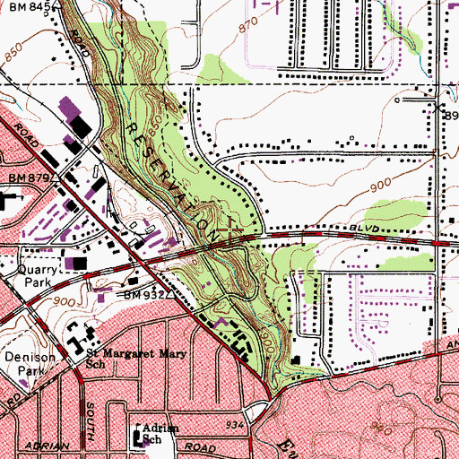 Topographic Map of Rear Quarry Picnic Area, OH