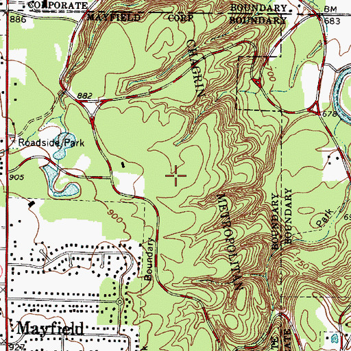 Topographic Map of A B Williams Memorial Woods, OH