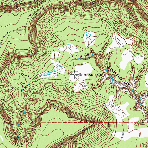 Topographic Map of Johnson Cemetery, CO