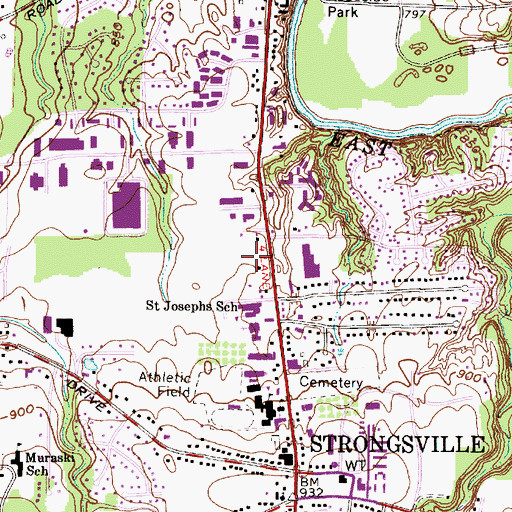 Topographic Map of Crossroads Shopping Center, OH