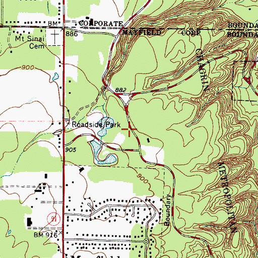 Topographic Map of North Chagrin Nature Center, OH
