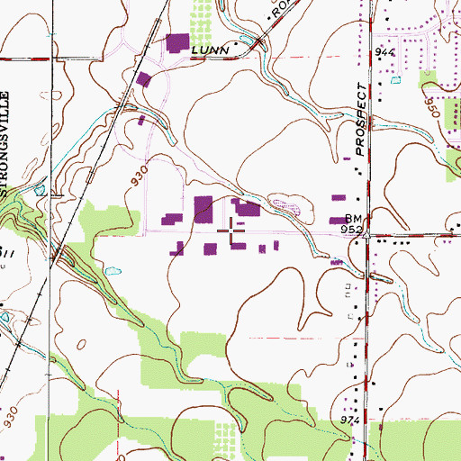 Topographic Map of Strongsville Business Park, OH