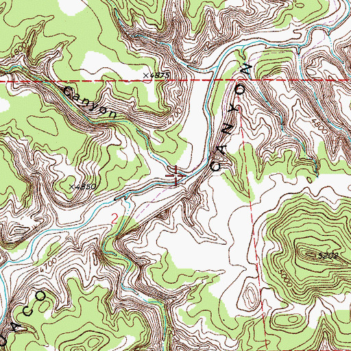 Topographic Map of Johnson Canyon, CO