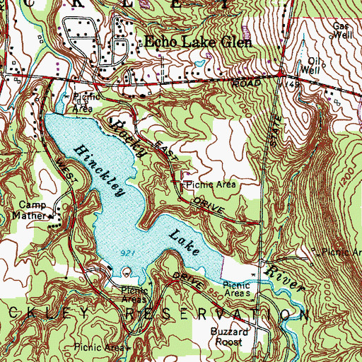 Topographic Map of Indian Point Picnic Area, OH
