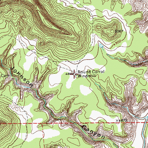 Topographic Map of Round Corral Windmill, CO