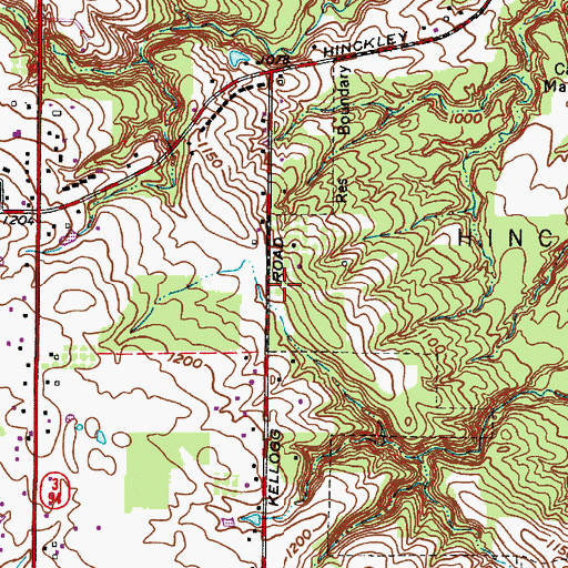 Topographic Map of Kiwanis Reserved Picnic Area, OH