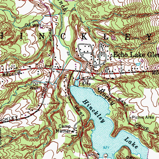 Topographic Map of Spillway Pool Picnic Area, OH