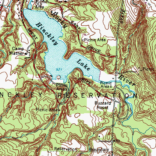 Topographic Map of West Drive Scenic Overlook, OH