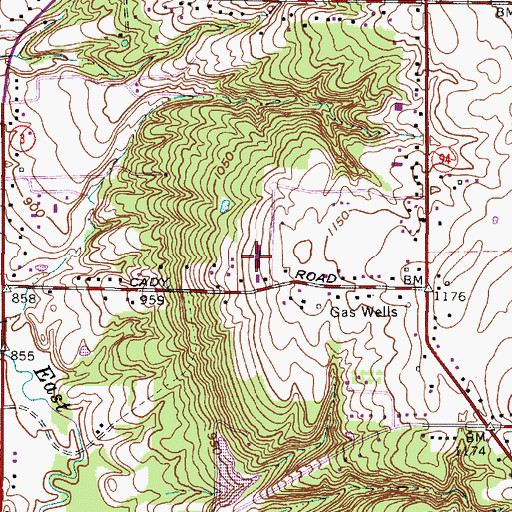 Topographic Map of Byzantine Monastery of Saint Clare, OH