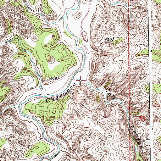 Topographic Map of Calf Canyon, CO