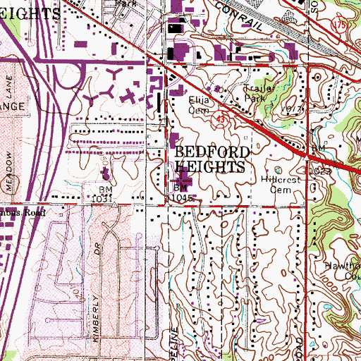 Topographic Map of Heskett Middle School, OH