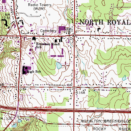 Topographic Map of Memorial Park, OH