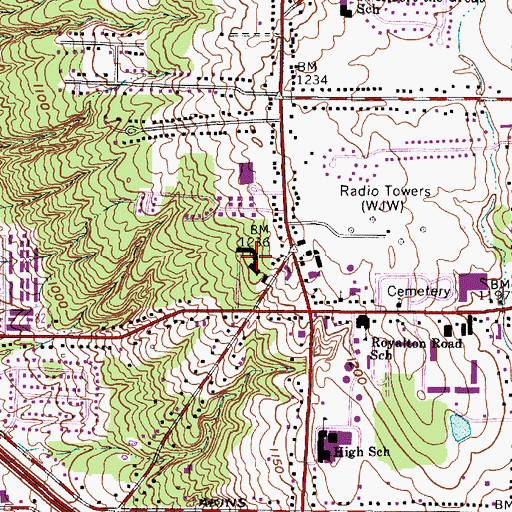 Topographic Map of Mount Royal Villa Nursing Home, OH