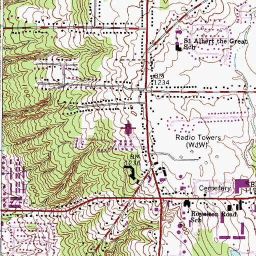Topographic Map of Royal View Elementary School, OH